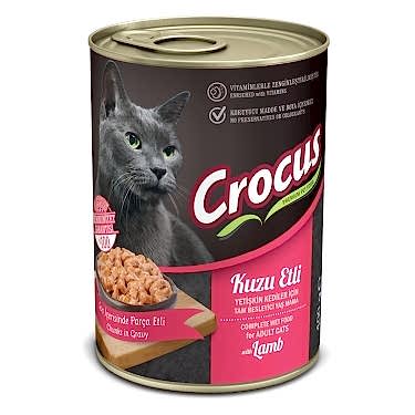 Crocus Yetişkin Kedi Kuzu Etli Yaş Mama 400g