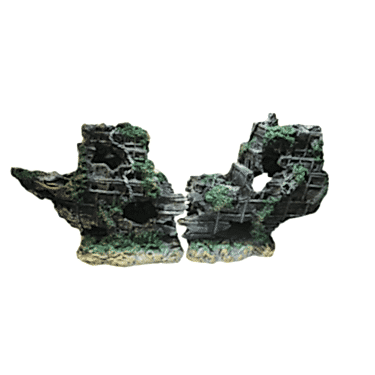 Dophin Batık Gemi M Boy 2 Parça Akvaryum Dekoru